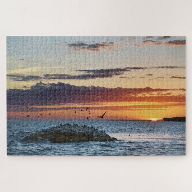 Pelican Rock Sunset, Dauphin Island, Alabama Jigsaw Puzzle (Horizontal)