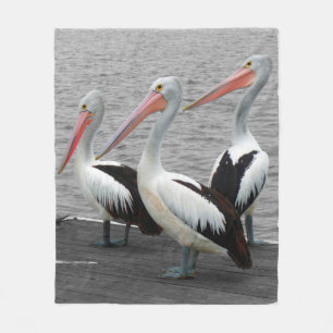 Pelican Sea Bird Minimalist Colour Pop Photography Fleece Blanket