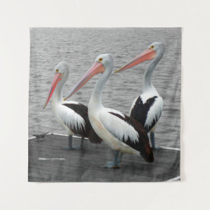 Pelican Sea Bird Minimalist Colour Pop Photography Tapestry