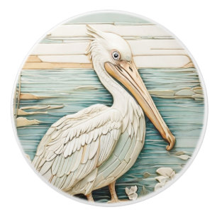 Pelican Sea Bird Mint Ceramic Knob