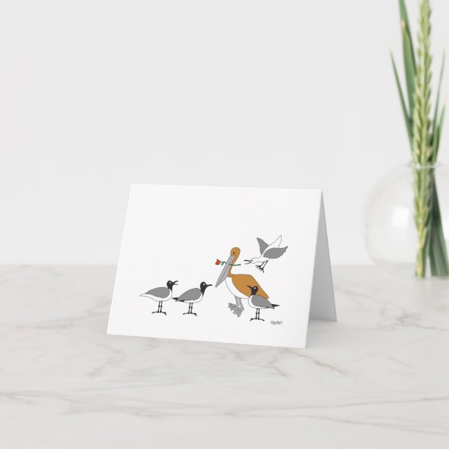 Pelican & Seagulls Sweet Card (Front)
