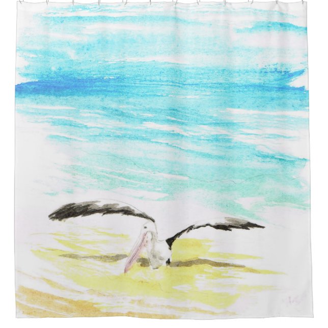 Pelican Shower Curtin Shower Curtain (Front)