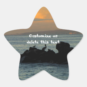 Pelican Silhouette; Customisable Star Sticker