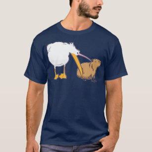 Pelican Tries to Eat Capybara Funny Cute Kawaii T-Shirt