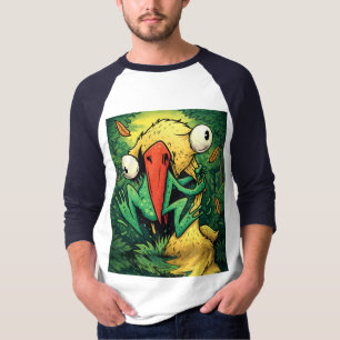 Pelican vs Frog Swamp Never Give Up Funny T-Shirt