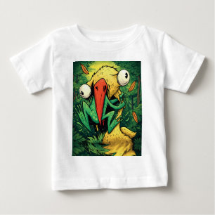 Pelican vs Frog Swamp Never Give Up Funny T-Shirt