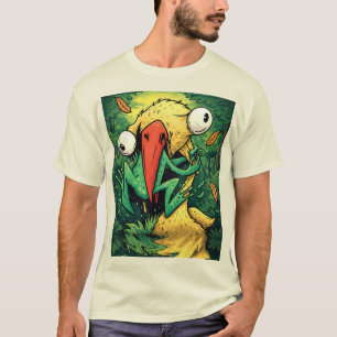 Pelican vs Frog Swamp Never Give Up Funny T-Shirt