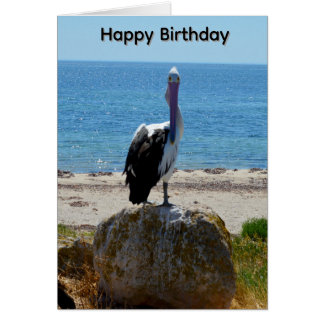 Pelican With The Look, Birthday Card