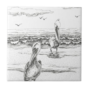 Pelican Woorim beach, Australia, Queensland Ceramic Tile