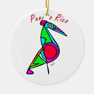 Pelícano Taíno Ceramic Tree Decoration