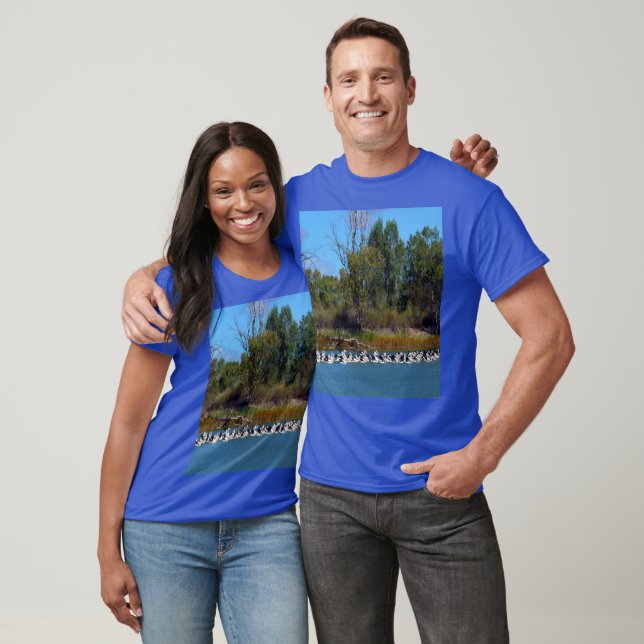 Pelicans Fishing River Murray Australia,  Tshirt (Unisex)