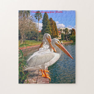 Pelicans of Florida. Christmas Greetings Jigsaw Puzzle