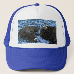 Pelicans On Sea Rocks, Trucker Hat
