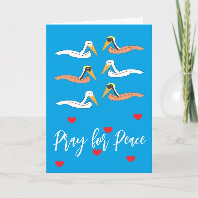 Pelicans Praying for Peace: Blank Card (Front)