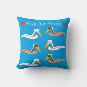 Pelicans Praying for Peace Cushion