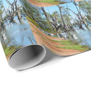 Pelicans Sunbaking River Murray, Gift Wrap Paper