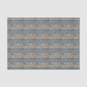 Pelicans Swimming on Calm Waters Tissue Paper