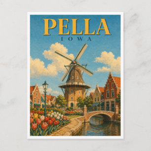 Pella Iowa Dutch Windmill GeoSaga Postcard
