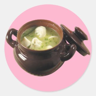 Pelmeni Soup Classic Round Sticker