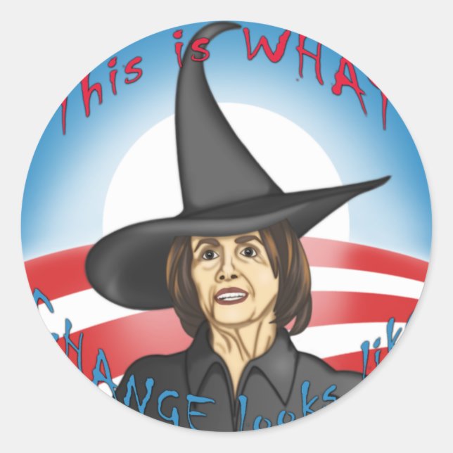 Pelosi: Looks like Change Classic Round Sticker (Front)