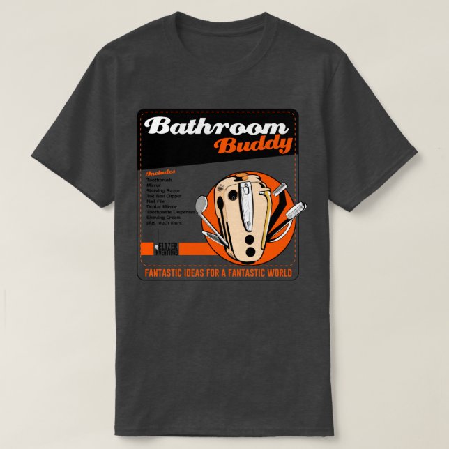 Peltzer Inventions Bathroom Buddy  T-Shirt (Design Front)