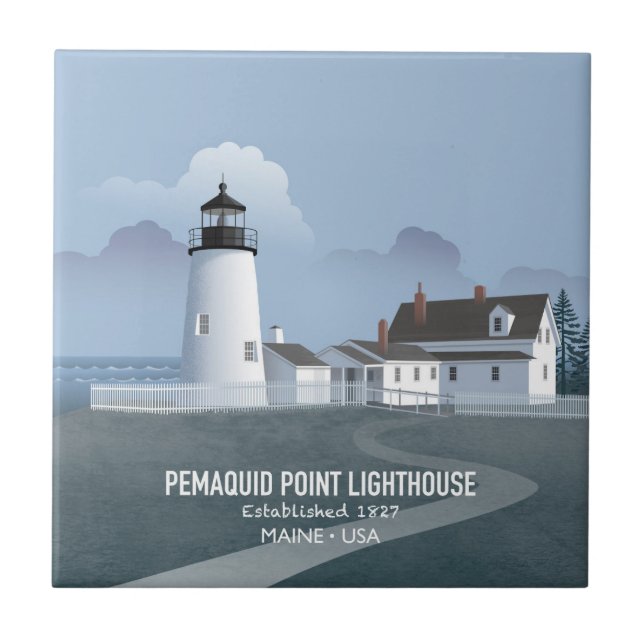 Pemaquid Point Lighthouse Ceramic Tile (Front)