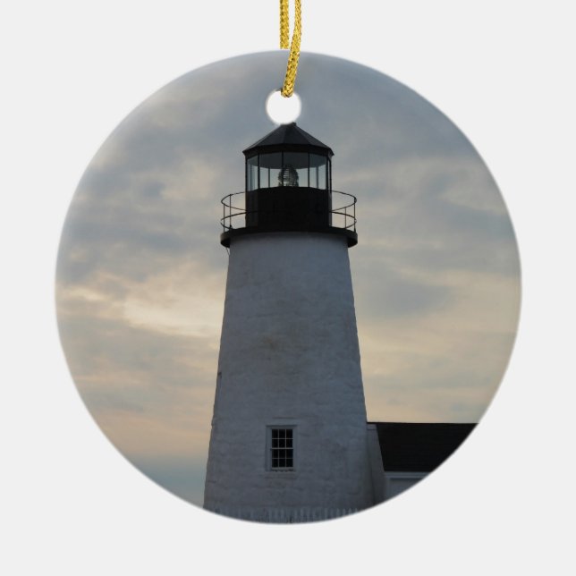 Pemaquid Point Lighthouse Ceramic Tree Decoration (Front)