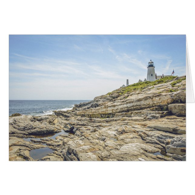 Pemaquid Point Lighthouse Maine Greeting Card (Front Horizontal)
