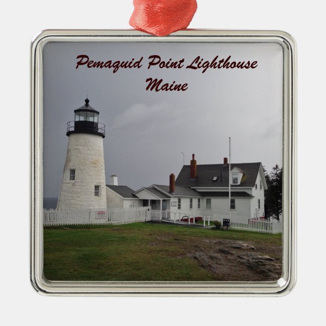 Pemaquid Point Lighthouse, Maine Metal Tree Decoration (Front)
