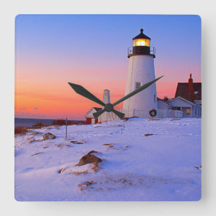 Pemaquid Point Lighthouse, Maine Square Wall Clock