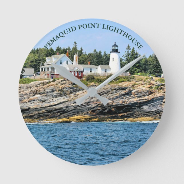 Pemaquid Point Lighthouse Maine Wall  Clock (Front)