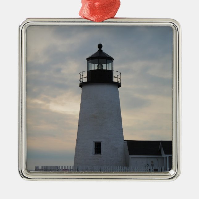 Pemaquid Point Lighthouse Metal Tree Decoration (Front)