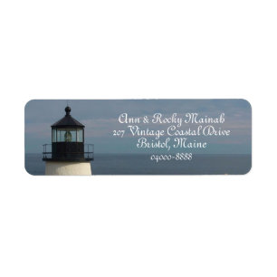 Pemaquid Point Scenic Coast Maine Lighthouse Return Address Label