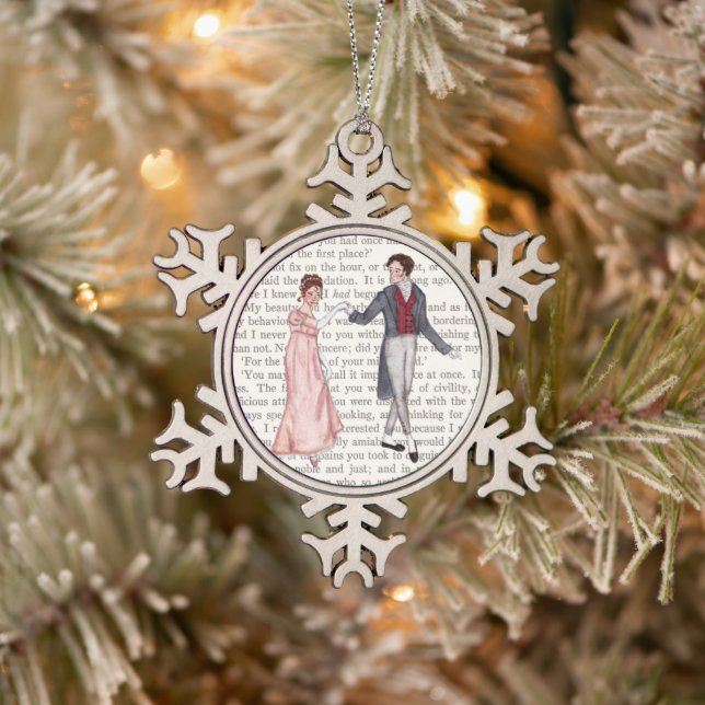 Pemberley Ball, Jane Austen  Snowflake Pewter Christmas Ornament (Tree)