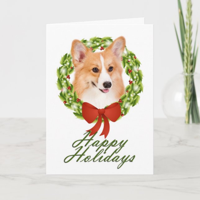 Pembroke Corgi Christmas Card (Front)