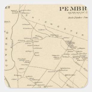 Pembroke, Merrimack Co Square Sticker