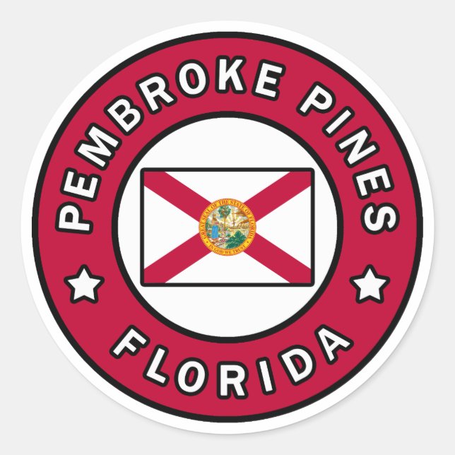 Pembroke Pines Florida Classic Round Sticker (Front)