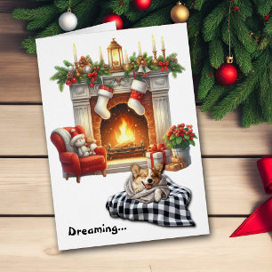Pembroke Welsch Corgi Dog Dreaming of Christmas