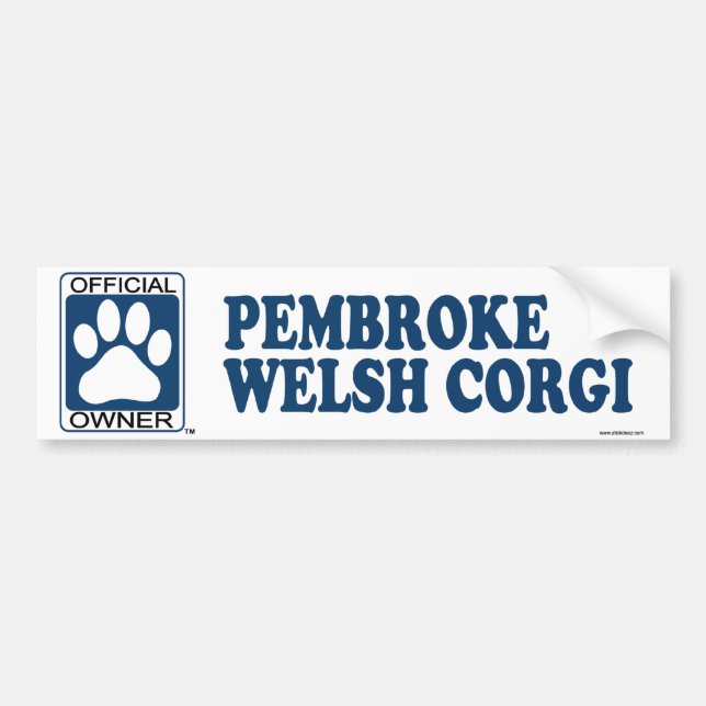 Pembroke Welsh Corgi Blue Bumper Sticker (Front)