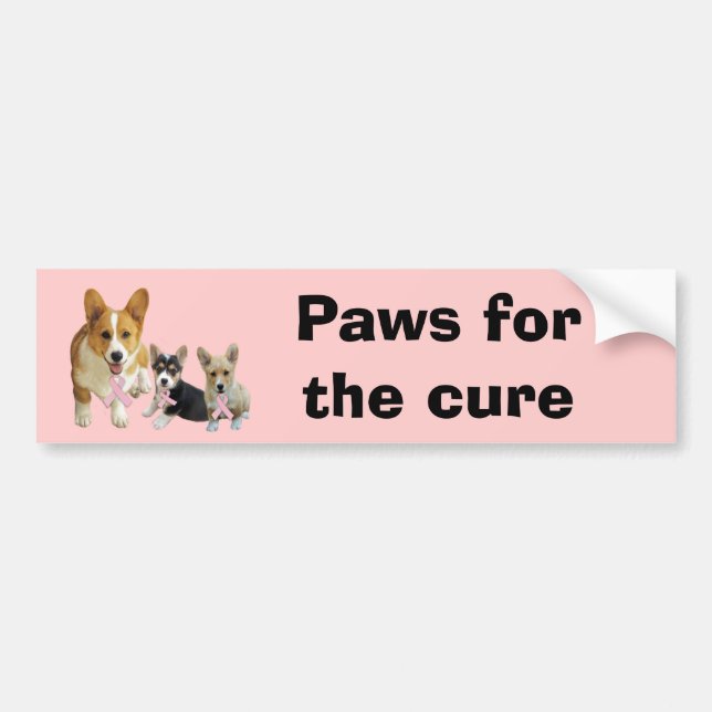 Pembroke Welsh Corgi Breast Cancer Bumper Sticker (Front)