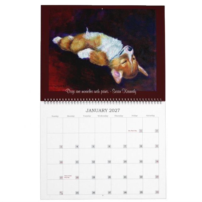 Pembroke Welsh Corgi Calendar Corgi Lover's Soul (Jan 2027)