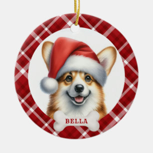Pembroke Welsh Corgi Ceramic Circle Ornament