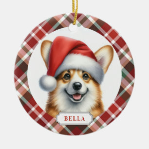 Pembroke Welsh Corgi Ceramic Circle Ornament
