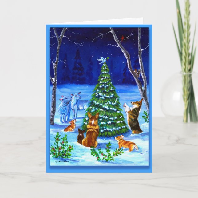 Pembroke Welsh Corgi Christmas Card (Front)