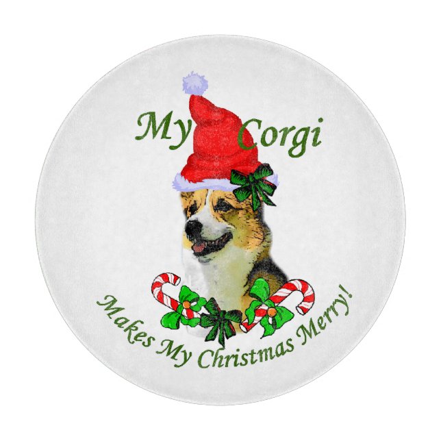 Pembroke Welsh Corgi Christmas Cutting Board (Front)