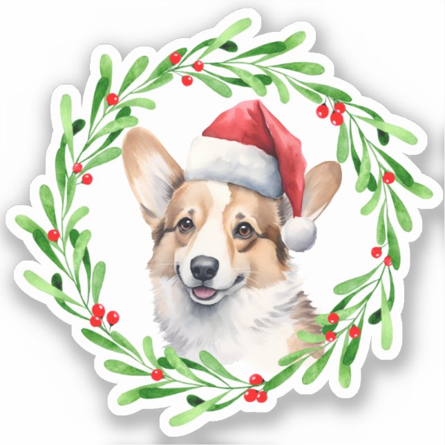 Pembroke Welsh Corgi Christmas Dog Puppy Vinyl (Front)