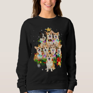 Pembroke Welsh Corgi Christmas Dog Tree Lights Paj Sweatshirt