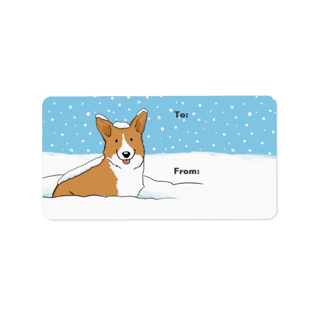 Pembroke Welsh Corgi Christmas Holiday Gift Labels (Front)