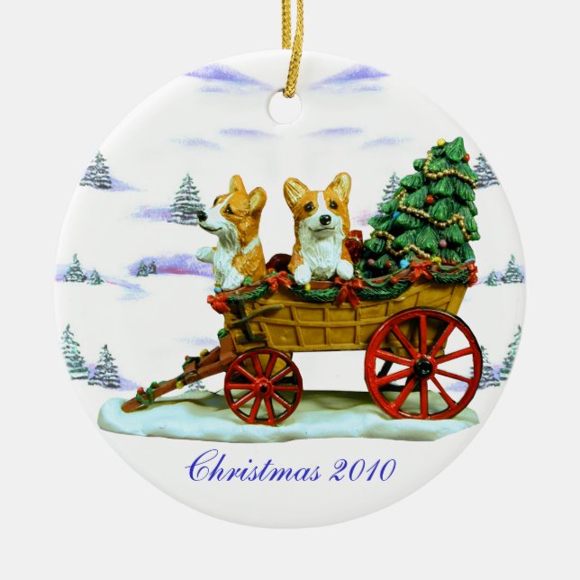 Pembroke Welsh Corgi Circle Ornament (Front)