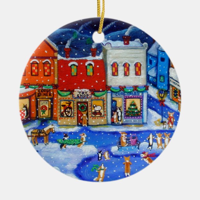 Pembroke Welsh Corgi Circle Ornament (Front)